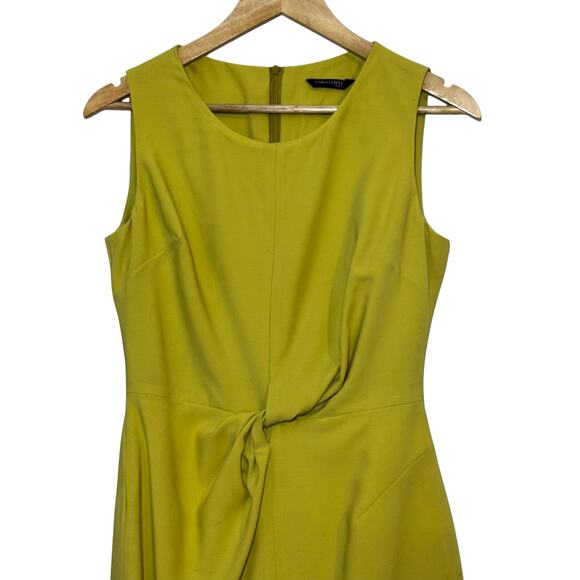 Cara Lotti Paris Green Shift Dress Size 8 Sleeveless Lime Sheath Career Work - Picture 3 of 8